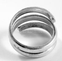 Ezüst(Ag) masszív csavart gyűrű, jelzett, méret: 55, nettó: 7,4 g