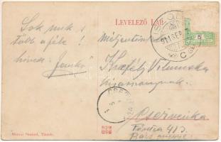 1911 Tiszolc, Tisovec; Tiszolczi fogaskerekű vasúti nagy viadukt, gőzmozdony, vonat. Morvai Sámuel k...