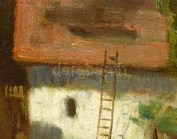 Iványi Grünwald Béla (1867-1940): Tájkép alakokkal. Olaj, vászon, jelezve jobbra lent. A tételhez ta...