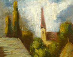 Iványi Grünwald Béla (1867-1940): Tájkép alakokkal. Olaj, vászon, jelezve jobbra lent. A tételhez ta...