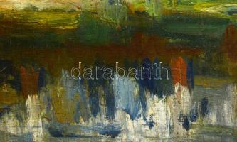 Iványi Grünwald Béla (1867-1940): Tájkép alakokkal. Olaj, vászon, jelezve jobbra lent. A tételhez ta...