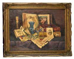 Szendy Arisztid (1903-1972): Csendélet. Olaj, vászon. Jelzett. Dekoratív, sérült fakeretben, 60×80 cm