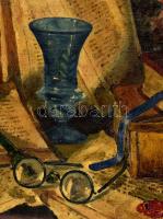 Szendy Arisztid (1903-1972): Csendélet. Olaj, vászon. Jelzett. Dekoratív, sérült fakeretben, 60×80 c...