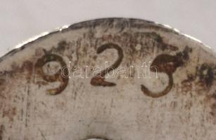 Ezüst(Ag) shamballa gyöngy fülbevalópár, jelzett, 1,6×0,6 cm, bruttó: 0,6 g