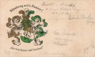 Kürnberg seis Panier! für Gott Kaiser und Vaterland / German student coat of arms