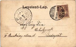 1901 Nagyszombat, Tyrnau, Trnava; Szeminárium és Simor János utca / seminary, street view + "BÉ...