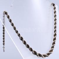 Ezüst(Ag) masszív verlauf walles nyaklánc, jelzett, h: 47 cm, bruttó: 58,2 g