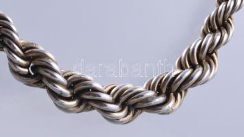 Ezüst(Ag) masszív verlauf walles nyaklánc, jelzett, h: 47 cm, bruttó: 58,2 g