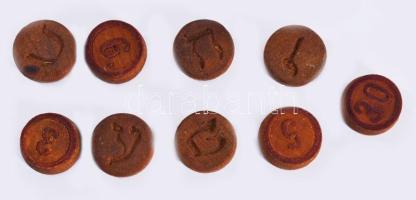 cca 19. század közepe, Zsidó család hagyatékából vallási tárgyak: 6 darab fa mezuza h: 21 cm alatt, ...