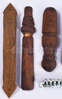 cca 19. század közepe, Zsidó család hagyatékából vallási tárgyak: 6 darab fa mezuza h: 21 cm alatt, ...
