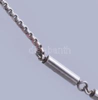 Ezüst(Ag) fantáziaszemes glídes nyaklánc, jelzett, h: 40 cm, nettó: 6,9 g