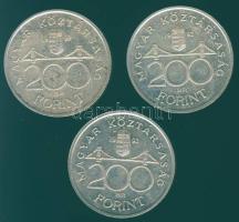 1992. 200Ft Ag "MNB" (3x) T:BU,2