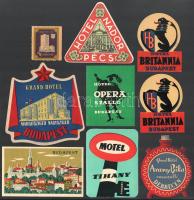 cca 1950-1970 7 db különböző magyar hotelcímke, bőrőndcímke, jó állapotban