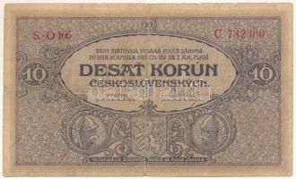 Csehszlovákia 1919. 10K "S. O 166 C 732300" T:VG / Czechoslovakia 1919. 10 Korun "S. O 166 C 732300" C:VG Krause 8