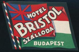 cca 1940 Hotel Bristol háború előtti magyar hotelcímke, bőrőndcímke, jó állapotban 17 cm