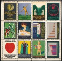 1914 Kiállítás Stuttgart levélzáró 12-es ívdarab