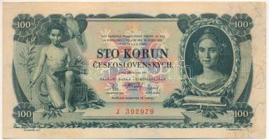 Csehszlovákia 1931. 100K "J 392979" T:F szép papír / Czechoslovakia 1931. 100 Korun "J 392979" C:F fine paper Krause 23.