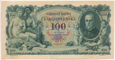 Csehszlovákia 1931. 100K "J 392979" T:F szép papír / Czechoslovakia 1931. 100 Korun "...