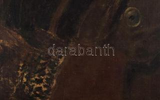 Olvashatatlan jelzéssel (Gyulay László?): Gyulay Lajos portréja, 1901. Olaj, vászon,. Dekoratív, kis...