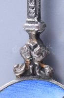 Ezüst(Ag) Firenze címeres zománcozott díszkanál, jelzett, h: 12,6 cm, bruttó: 16,6 g