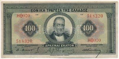 Görögország 1923. 100Dr "070 518320" T:F,VG / Greece 1923. 100 Drachmai "070 518320" C:F,VG Krause 76.a
