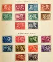 Magyar alapgyűjtemény 1965-ig jobb kiadásokkal, értékekkel, előnyomott csavaros albumban (az egyik c...