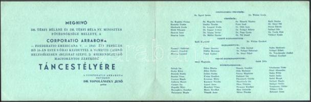 ca 1930-1940 9 db báli meghívó: Arrabonya bál, Szepesi bál, Szittya medikus állarcos bál, mérnök bál, stb