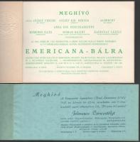 ca 1930-1940 9 db báli meghívó: Arrabonya bál, Szepesi bál, Szittya medikus állarcos bál, mérnök bál...