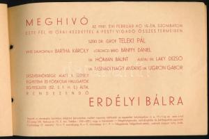 1941 Meghívó a Székely Egyetemi Hallgatók Egyesülete által rendezendő Erdélyi bálra, jó állapotban, ...