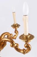 Aranyszínű fa csillár, sérüléssel, d: 60 cm, m: 85 cm