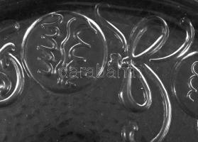 Bormioli Rocco olasz karácsonyi mintás tortatál kínáló, dobozában, hibátlan, d: 31,5 cm