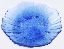 Királykék jegecüveg kínáló, hibátlan, d: 34 cm