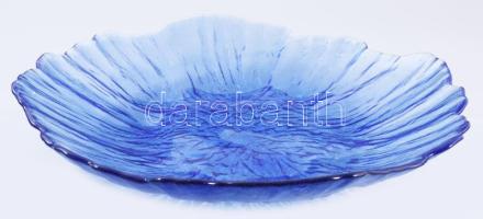 Királykék jegecüveg kínáló, hibátlan, d: 34 cm