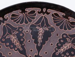 Steinbach Sándor (1903-1977) Mezőtúr: Fali dísztál. Jelzett, hibátlan, d: 38 cm