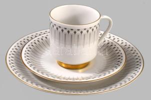 Vohsntrauss mid-century 8 személyes reggeliző készlet, csészék alátéttel és desszertes tányérok. Jel...