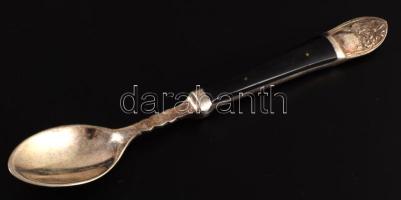 Kristályüveg pástétomkínáló szett, ezüstözött kanállal, kétrészes, d: 18 cm