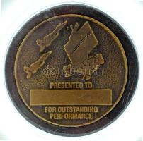 Amerikai Egyesült Államok DN "Kiemelkedő teljesítményéért átadva / 74. Légi Találkozó SQ. - Mobilis és készen áll" kétoldalas, öntött bronz emlékérem habbetétes kapszulában (39mm) T:AU, pici ph. USA ND "Presented to _ for outstandig performance / 74th Air Con SQ. - Mobile and ready" two-sided, cast bronze commemorative medallion in capsule (39mm) C:AU, tiny edge error