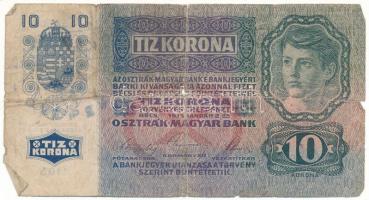 1915. 10K "1105 454455" hamis (?) szerb felülbélyegzéssel T:VG,G