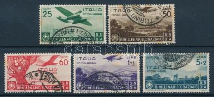 Olaszország 1936 Horatius sor záróértékei Mi 555-559 (Mi EUR 206.-) (rozsda foltok / stains)