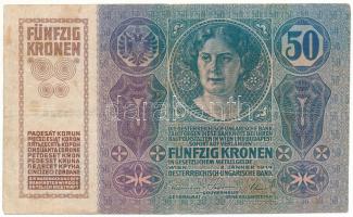 Csehszlovákia 1914. 50K "1025 799897", csehszlovák 50h bélyeggel felülbélyegezve T:F Czech...