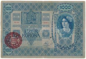 1902. 1000K "1153 92163" piros "MAGYARORSZÁG" felülbélyegzéssel T:F széleken a hajtásoknál apró szakadások