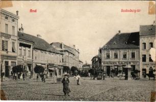 Arad, Szabadság tér, Szappan és Gyertyagyár, Hubert J. és Társa, Erber és Fleischmann, Rosenberg József, Daimel Lajos, Schwarz Testvérek üzlete / square, soap and candle factory, shops (ragasztónyomok / glue marks)
