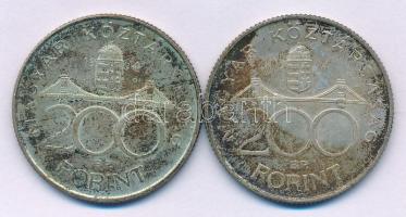 1994. 200Ft Ag "Deák" (2x) T:XF patina Adamo F13.1