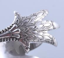 Ezüst(Ag) madárkarmos cukorcsipesz, jelzett, h: 12 cm, nettó: 31,8 g