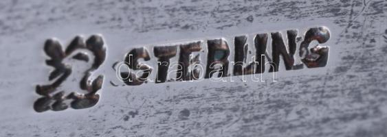 Ezüst(Ag) madárkarmos cukorcsipesz, jelzett, h: 12 cm, nettó: 31,8 g