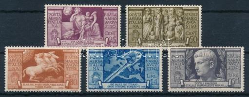 Olaszország 1937 Augustus sor záróértékei Mi 586-590 (Mi EUR 140.-) (Mi 586 rozsda pötty / stain spot)