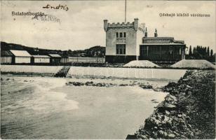 1917 Balatonboglár, Gőzhajó kikötő váróterme. Simon Géza kiadása (EB)