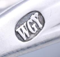 Ezüst(Ag) legyezőmintás cukorcsipesz, jelzett, h: 11,2 cm, nettó: 16,5 g