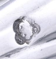 Ezüst(Ag) legyezőmintás cukorcsipesz, jelzett, h: 11,2 cm, nettó: 16,5 g