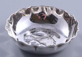 Ezüst(Ag) gyümölcsmintás ékszertartó tálka, jelzett, d: 6 cm, nettó: 11,9 g